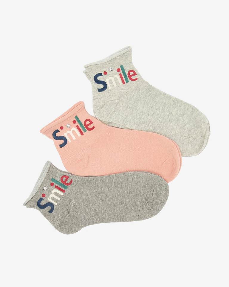 Royalfashion Soutěž dámských ponožek s barevným nápisem 3/balení