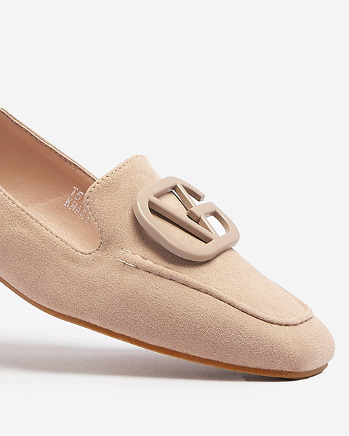 Світло-коричневі жіночі мокасини з орнаментом в тон Jeterika - Взуття