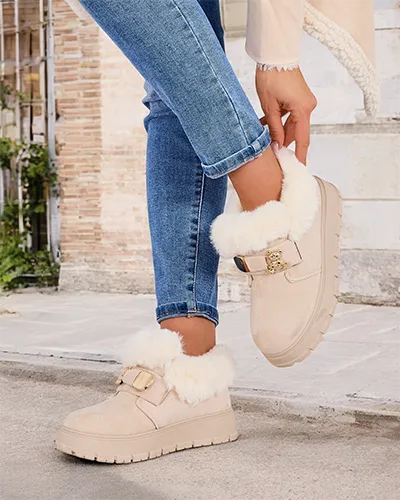 Royalfashion Dámské krátké boty a'la snow boots Dobis