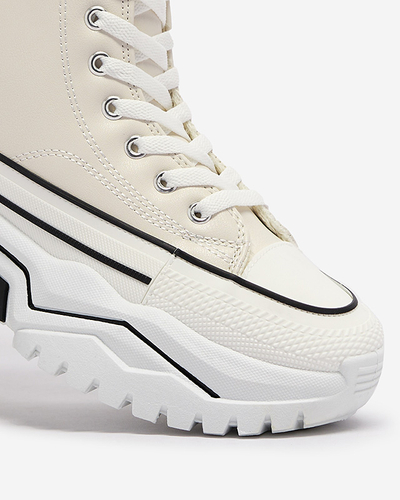 Dámská krémová zateplená sportovní obuv a'la sneakers Retiha - Obuv
