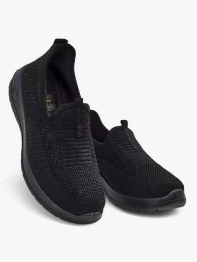 Dámské mokasíny černé Tkanina Lyra Nero – pohodlné boty plochý podpatek