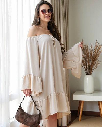 Royalfashion Dámské šaty ve španělském stylu s volány, oversized