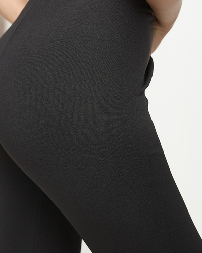 Černé klasické dámské zateplené legíny PLUS SIZE - Oblečení