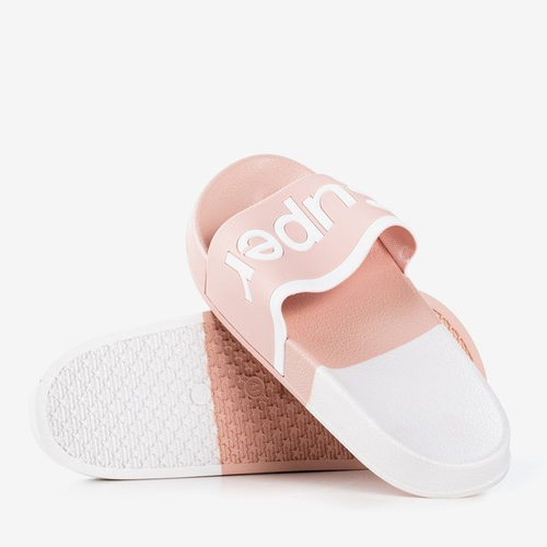 OUTLET Рожеві жіночі тапочки з написом Supera - Взуття