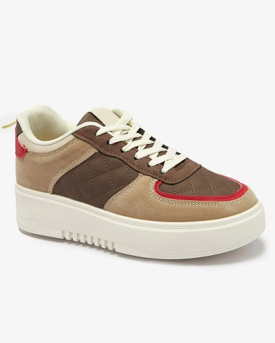 Hnědá prošívaná dámská sportovní obuv Xitery - Obuv