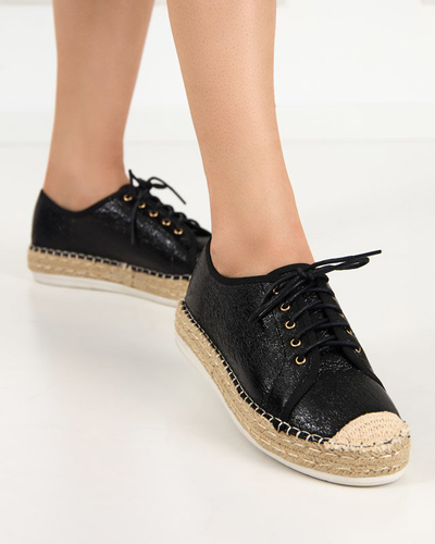 OUTLET Жіночі чорні кросівки на шнурівці Furmoni - Взуття