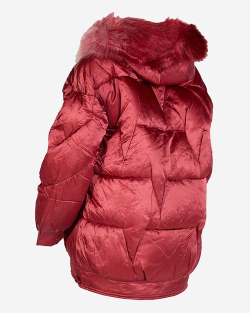 Бордова жіноча зимова куртка
