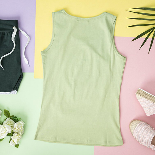 Зелений жіночий топ зі стразами