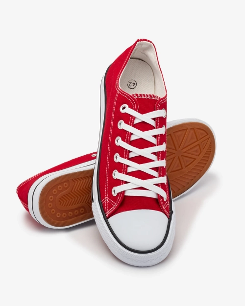 Червоні чоловічі високі кеди на шнурівці Ekileff- Footwear