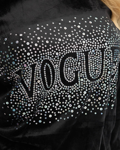 Dámská tepláková souprava s černými kubickými zirkony - Oblečení