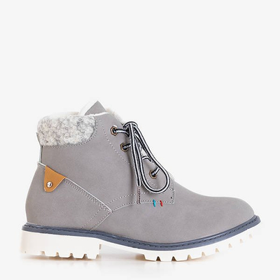 Šedé chlapecké zateplené boty Tiptop - Boty