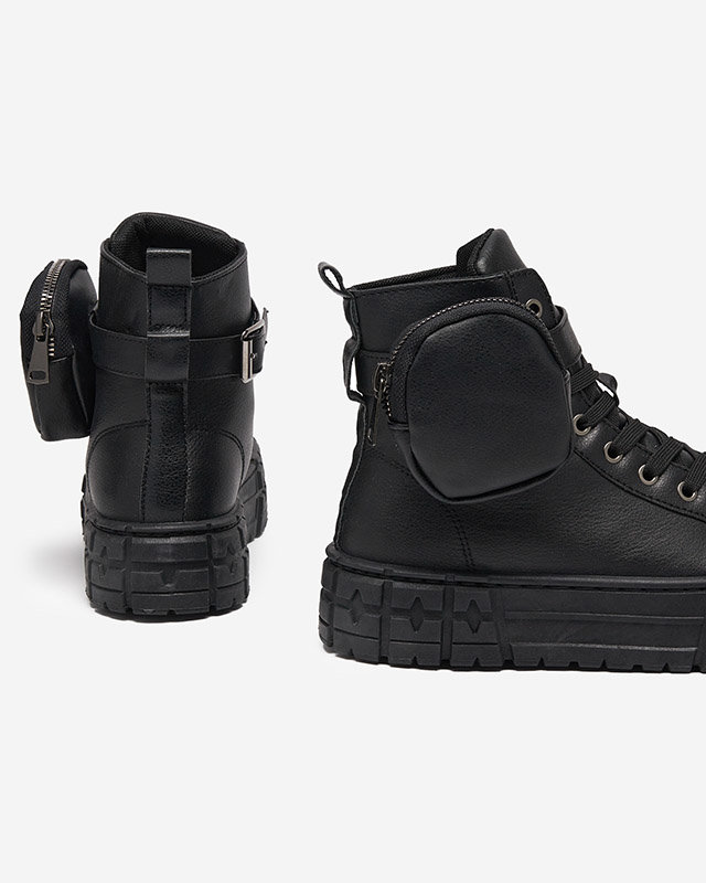 Dámská sportovní obuv z eko kůže v černé barvě Kolibs- Footwear