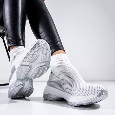 OUTLET Bílé vysoké sportovní boty Lupin - Footwear