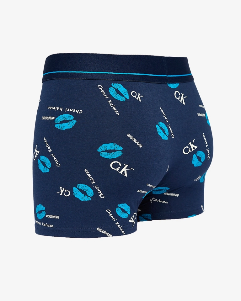 Royalfashion Pánské tmavě modré boxerky s potiskem