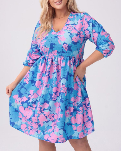 Royalfashion Dámské šaty nad kolena s potiskem PLUS SIZE