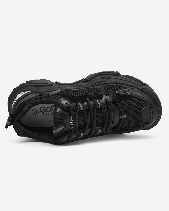 OUTLET Černé dámské sportovní boty tenisky se síťovinou Dewinso - Obuv