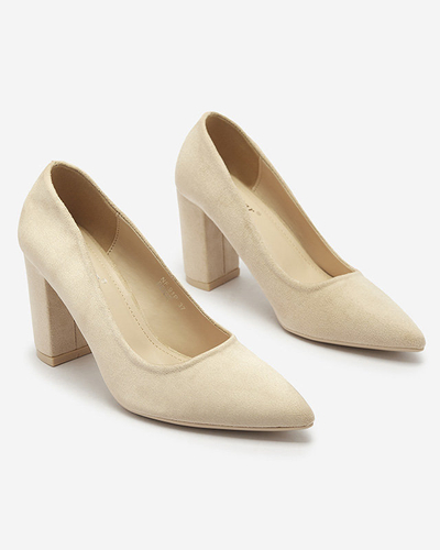 Кремові жіночі туфлі-човники з еко замші Duttos- Footwear