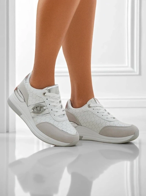 Жіночі снікерси Melania Bianca на танкетці 6 см екошкіра