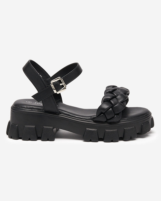 OUTLET Černé dámské sandály na silnější podrážce Arief- Footwear