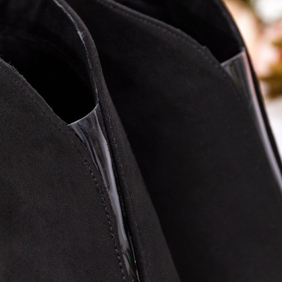 Чорні черевики з вирізом спереду на високому каблуці Musa Blush - Взуття 