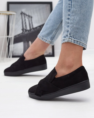 Černé dámské slip on tenisky z ekokůže Bliwix - Obuv