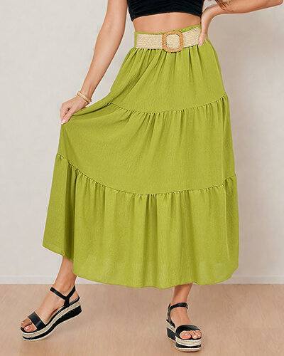 Royalfashion Dámská midi sukně s páskem