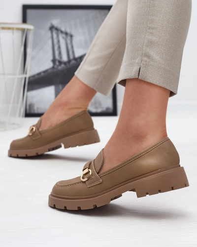 Royalfashion Dámské mokasíny ve světle hnědé barvě Desise