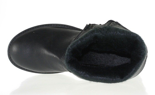 Czarne botki z pikowaną cholewką - Obuwie