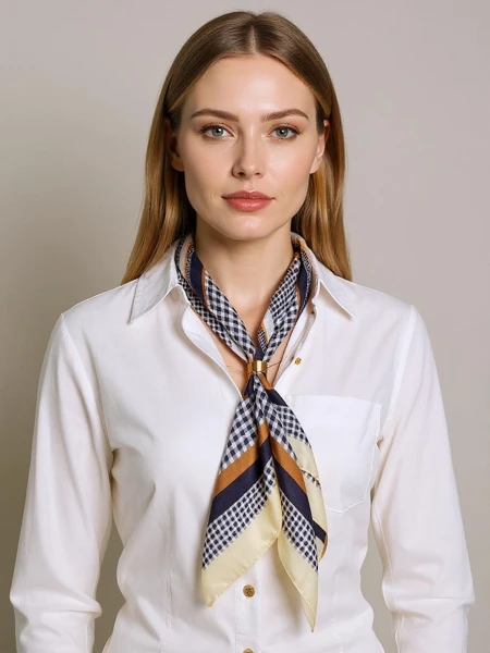 Apollonia elegantní dámský polyesterový šátek 69x66 cm – bílý/černý