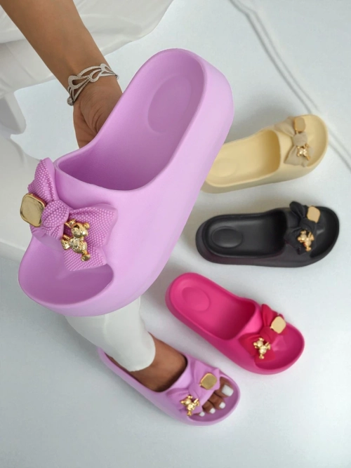 Royalfashion Жіночі гумові в'єтнамки з декоративним бантом Alday