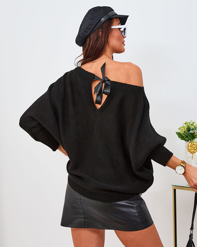 Royalfashion Černý dámský svetr