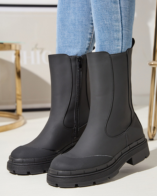 Жіночі утеплені чорні високі чоботи Jori - Взуття