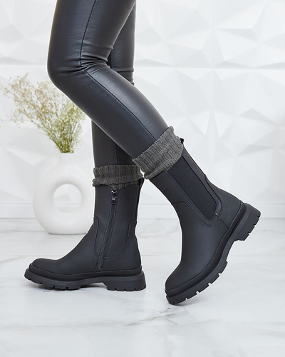 Жіночі черевики Royalfashion Чорні матові Ivajella