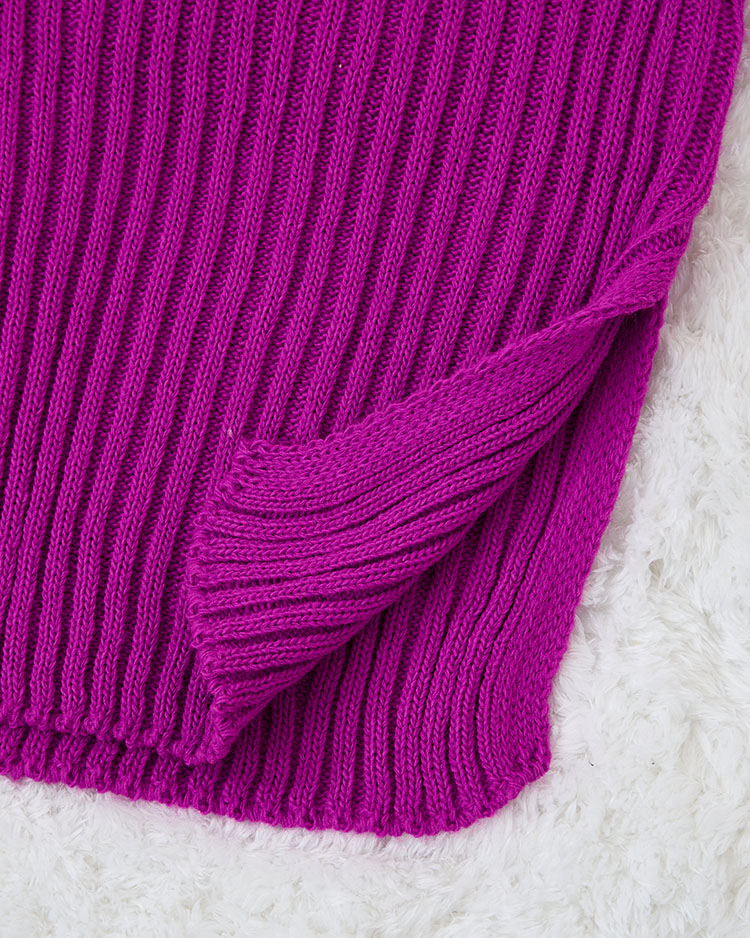 Royalfashion Fialové dámské svetrové šaty