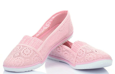 Różowe baleriny slip-on Kubelleah - Obuwie