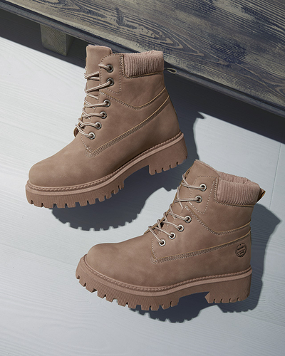 Tmavě růžové dámské zateplené boty Teruna - Obuv