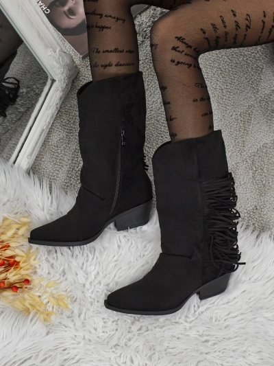 Dámské kovbojky na podpatku s třásněmi Selva