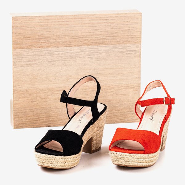 Černé dámské sandály na patě Sugar Honey - Obuv 1