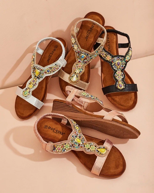 Royalfashion Жіночі босоніжки Subbel зі стразами