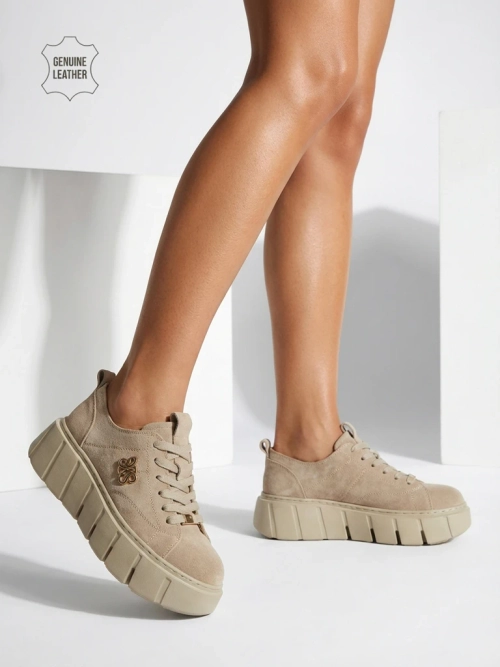 Спортивні жіночі снікерси з натуральної шкіри Renos