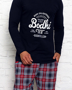 Піжама чоловіча темно-синя з написами - Одяг