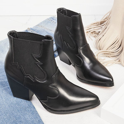 Чорні чоботи на посаді ковбойських чобіт Catenia - Взуття