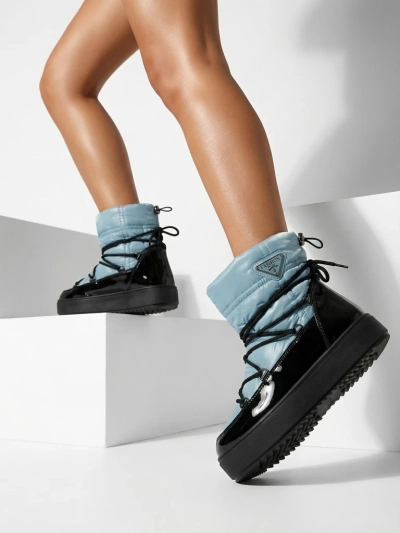 Royalfashion Dámské nazouvací boty a'la snow boots v modré barvě Vevnose