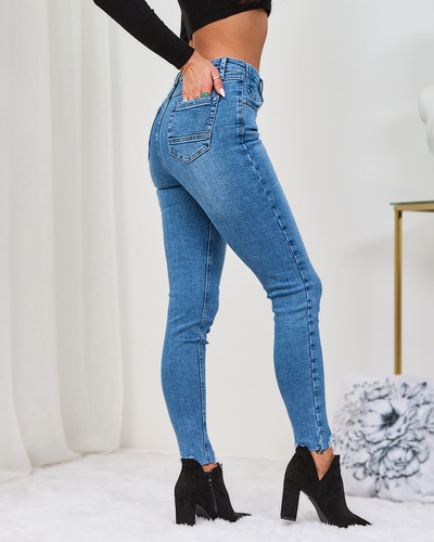 Royalfashion Жіночі джинси-дудочки синього кольору