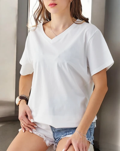 Royalfashion Жіноча бавовняна Casual Туніка з V-подібним вирізом