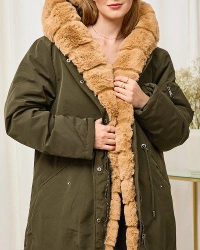 Dámská zelená zimní bunda PLUS SIZE - Oblečení