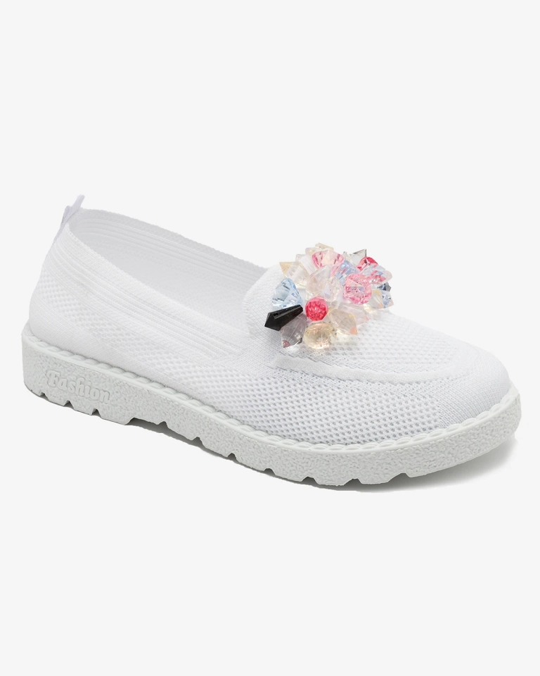 Royalfashion Bílá dámská zdobená polobotka Enweta