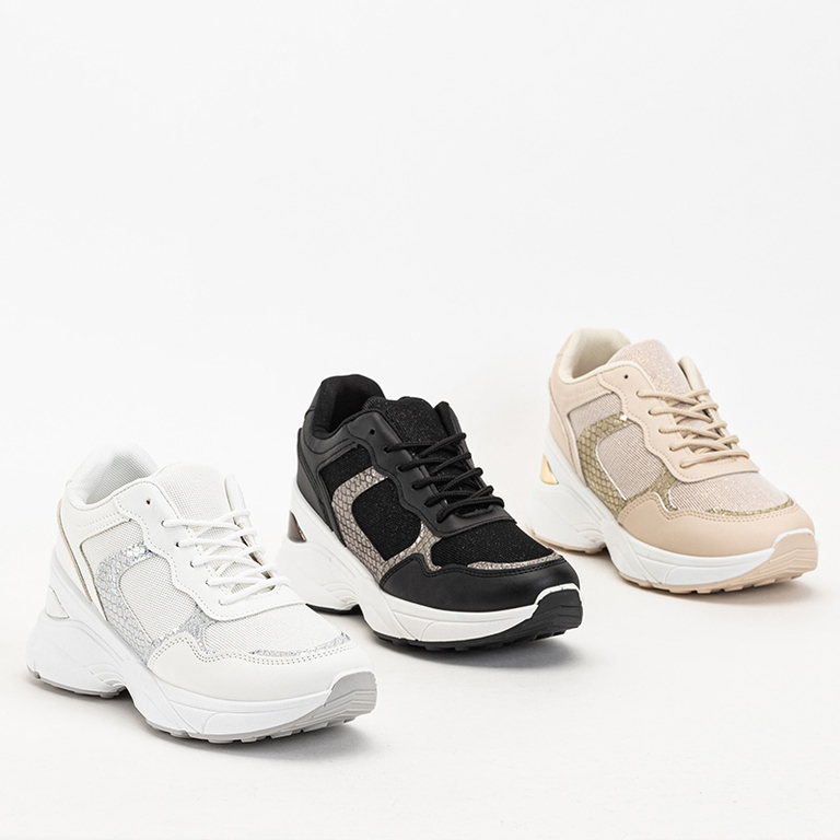 Dámské béžové tenisky se skrytým klínem Waqsy - Obuv