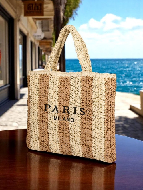 Royalfashion Велика жіноча сумка з соломи Солом'яна Смуга