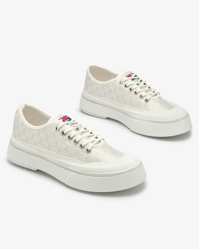 Royalfashion Білі жіночі кеди на платформі Ferriva